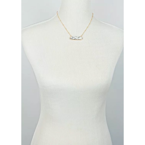 Gray Gold Natural Oval Stone Slab Boho Necklace - Picture 4 of 4